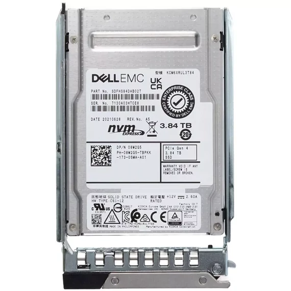 Dell EMC Kioxia 2.5" 3.84TB RI Gen 4 x4 NVMe SSD Drive - 8W2G5 KCM6XRUL3T84