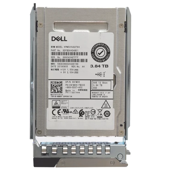 Dell EMC Toshiba 2.5" 3.84TB MU 12Gb SAS SSD Drive - 91W3V KPM5XVUG3T84